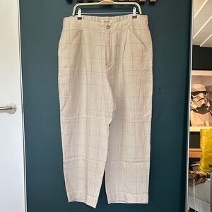 Madewell Cream Checkered Trousers